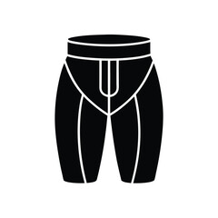 Vector silhouette of a pair of men's underwear boxer briefs minimalist style design isolated on white background