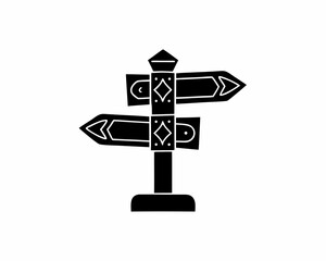 creative details Outline silhouette direction sign icon vector illustration