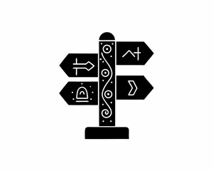 creative details Outline silhouette direction sign icon vector illustration