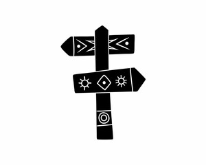 creative details Outline silhouette direction sign icon vector illustration