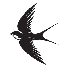 Swift Movement Swallow silhouette – Swallow illustration – Minimalist Swallow vector – Bird silhouette

