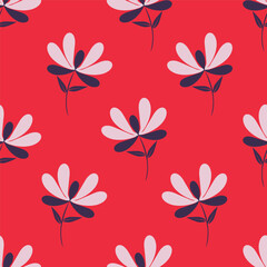 Elegant trendy vector ditsy floral seamless pattern design of beautiful abstract flowers and leaves. Foliage repeat texture background. Suitable for wallpaper, surface printing and textile