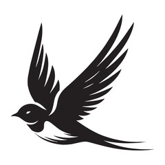 Obraz premium Freedom-Flying Swallow silhouette – Swallow illustration – Minimalist Swallow vector – Bird silhouette