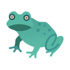 Turquoise frog illustration against a solid black background