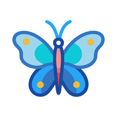 Simple flat butterfly illustration against black background for stock