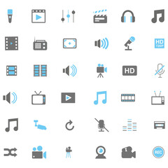 colour icons set of mics