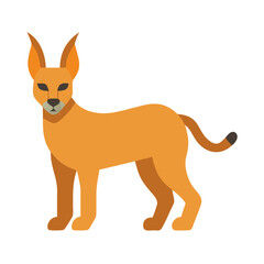 Minimalist caracal illustration standing against a dark background
