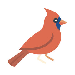 Stylized vector illustration of a red cardinal bird