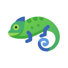 Simple flat chameleon vector design on a black background