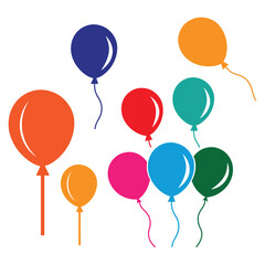 colorful balloons isolated on white background