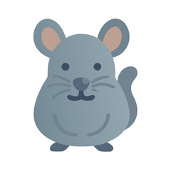 Stylized blue chinchilla with black background perfect for designs