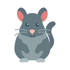 Obraz premium Stylized cartoon chinchilla vector on a black background art