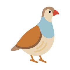Isolated cartoon partridge bird in various brown hues design
