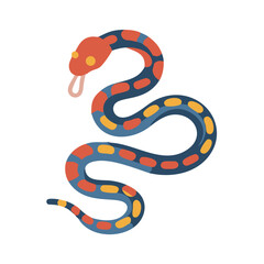 Stylized serpent illustration coiled on a black background