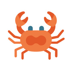 Simple flat vector illustration of a orange crab