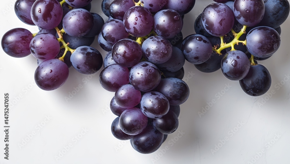 Poster grape isolated on white background showcasing black wine grape with clipping path