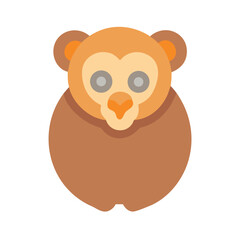 Cute cartoon tarsier illustration against a solid black background