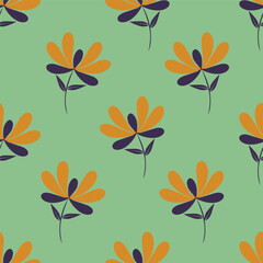 Elegant trendy vector ditsy floral seamless pattern design of beautiful abstract flowers and leaves. Foliage repeat texture background. Suitable for wallpaper, surface printing and textile