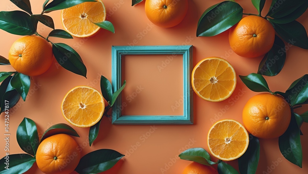 Aufkleber stacked and flying food on a colorful backdrop captured within a vertical frame