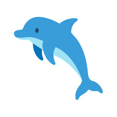 Obraz premium Simplified dolphin graphic swimming on a black background image