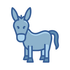 Cartoon donkey illustration with a dark background