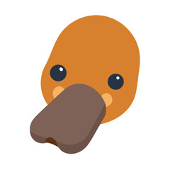 Isolated flat design platypus head on black background image