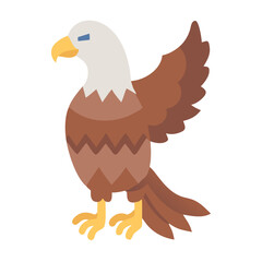 Stylized cartoon eagle illustration on a black background