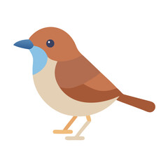 Stylized flat vector illustration of a brown sparrow bird