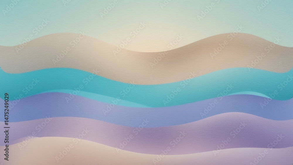 Aufkleber pastel blue and beige gradient background with soft blurred color waves and noise texture