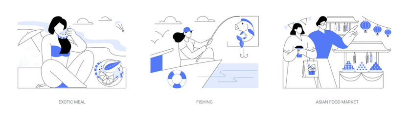 Exotic destination isolated cartoon vector illustrations se