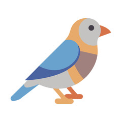 Flat vector illustration of a stylized colorful exotic bird