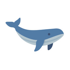 Obraz premium Isolated blue whale illustration on black background for print