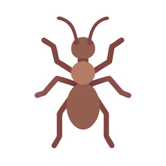 Simple Brown Ant Insect Illustration on a Black Background