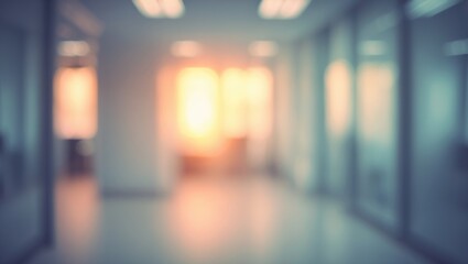 Bright Office Environment Featuring Blurry Walls and Bokeh Lights