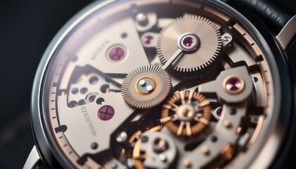 close up view of a watch face