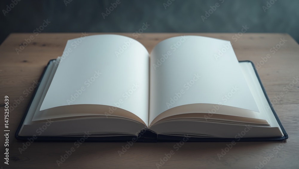 Aufkleber mock up showing a diary with unfilled pages on a table