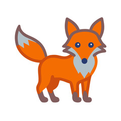 Stylized fox illustration on black background for design use