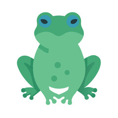Flat design frog illustration against black background image