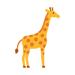 Fototapeta premium Illustration of a giraffe with geometric patterns in flat style