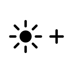 Brightness Icon, Adjust Contrast icon ,vector silhouette. Temperature icon, Screen brightness icon for UI UX website, mobile app, logo. Vector illustration.