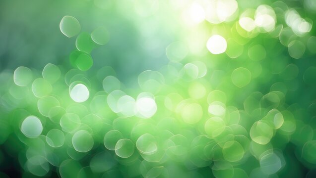 Green bokeh effect with a natural out-of-focus background