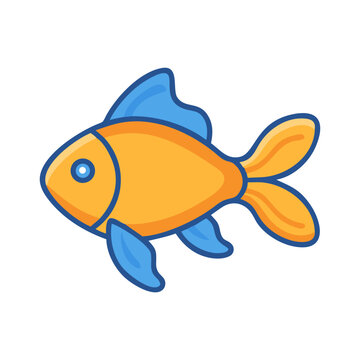 Stylized gold fish illustration on a black background