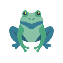 Simple flat design frog on black background illustration