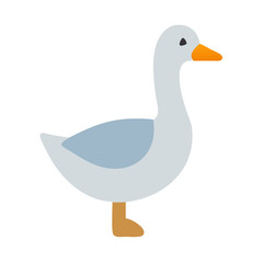 Simple flat graphic of a white farm goose