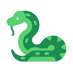 Stylized green snake illustration on a black background