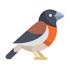 Stylized flat vector illustration of a cute bird