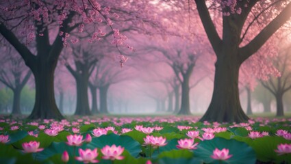 Elegant pink lotus bloom against a dreamy bokeh backdrop.