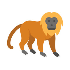 Minimalist vector image of a golden lion tamarin monkey