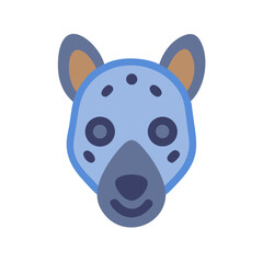 Cartoon Hyena Face Isolated on Black Background Illustration