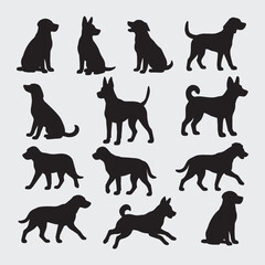 Dog silhouette collection